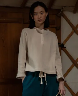 Hayden Organic Cotton Waffle Top in Ecru