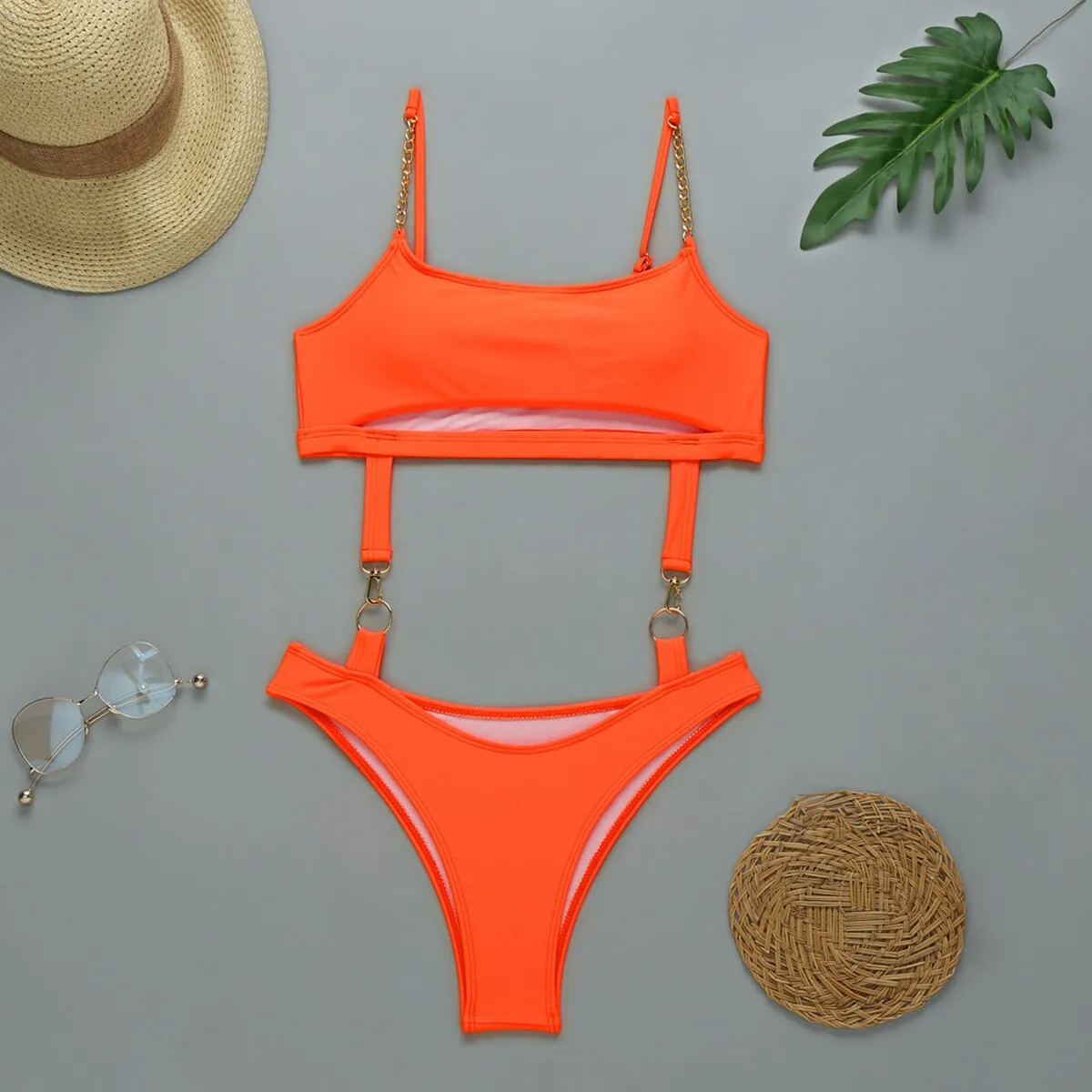 High Cut Chain Swimwear