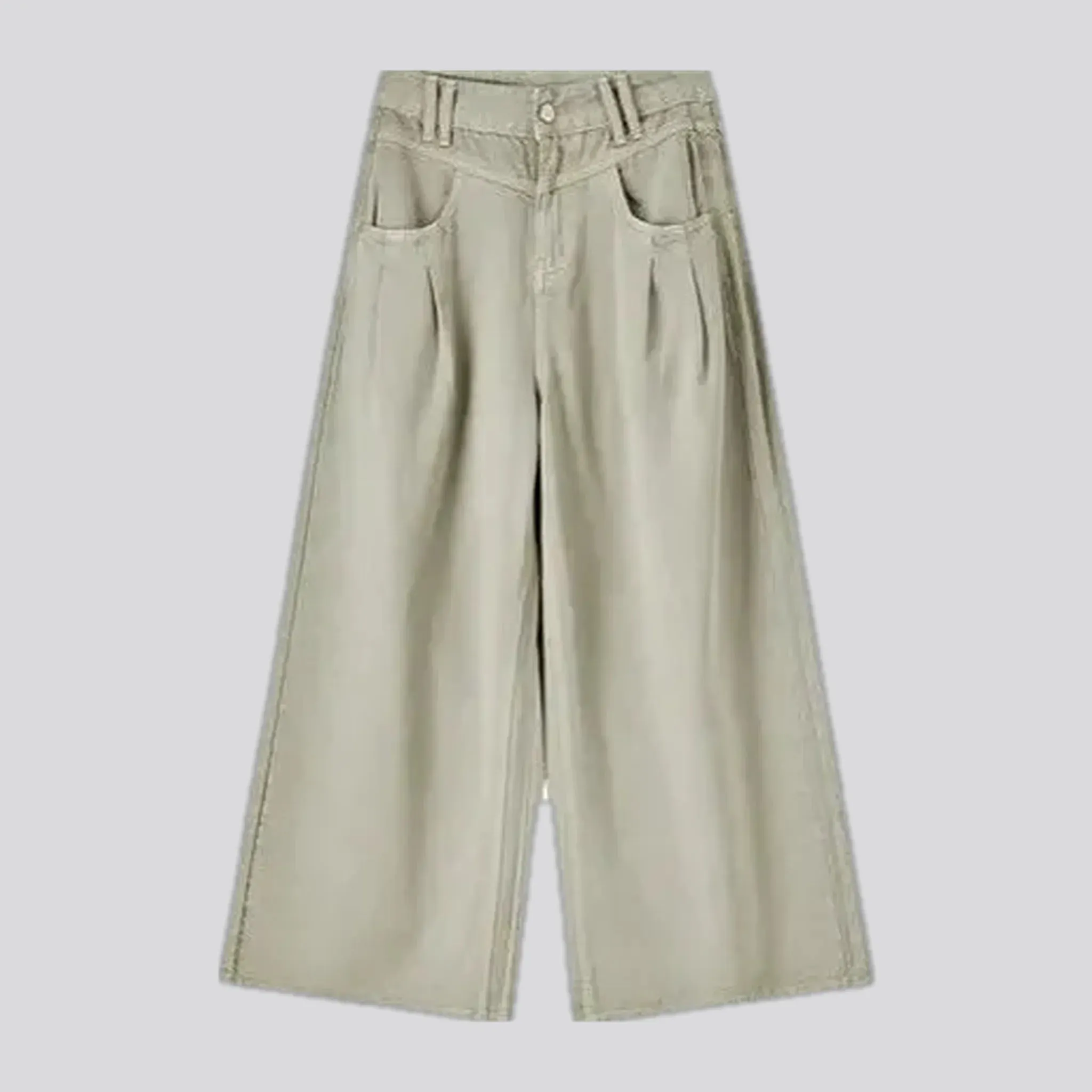 High-rise women's jean culottes