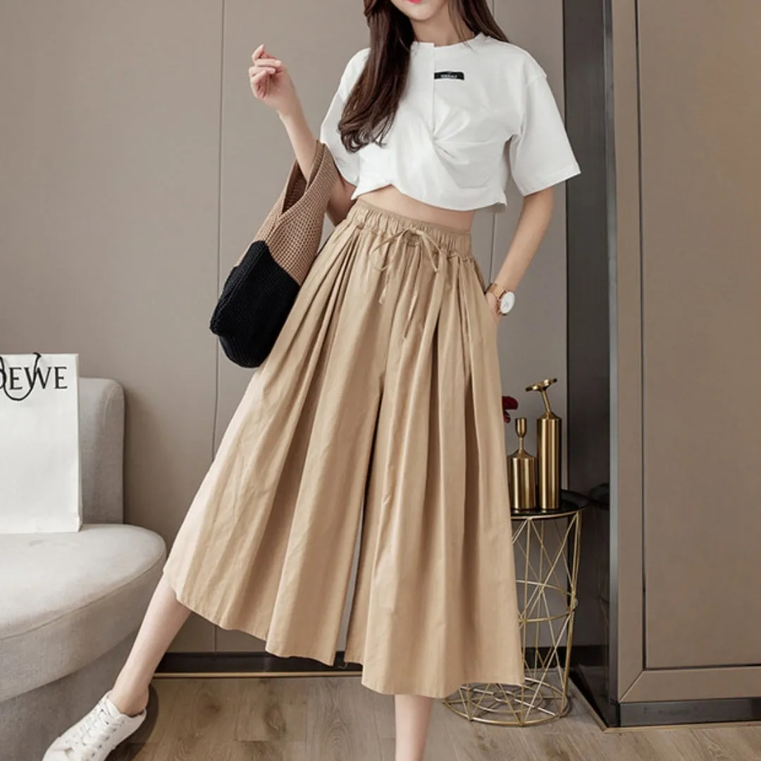 High Waist Wide Leg Culottes