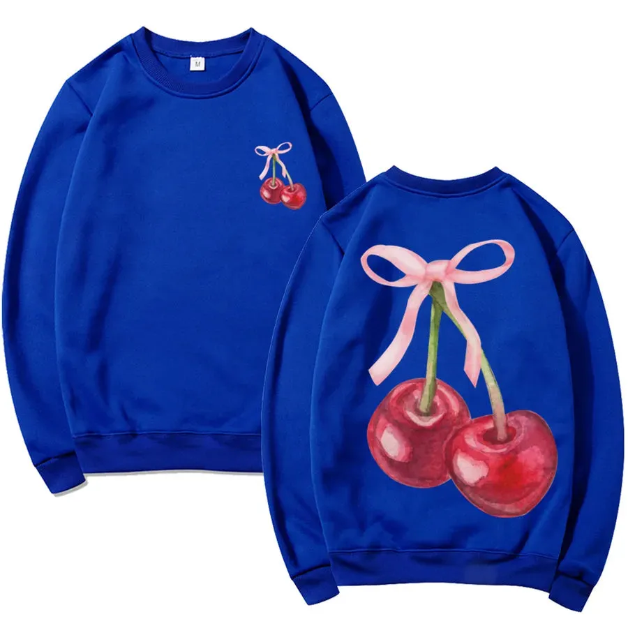 Hoodies & Sweatshirts Long Sleeve Simple Style Classic Style Cherry