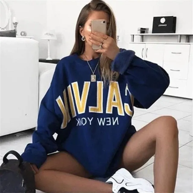 Hoodies Women Autumn 2020 Simple All-match Letter Printed Leisure Oversize Pullovers Korean Warm Loose Streetwear Sweatshirts