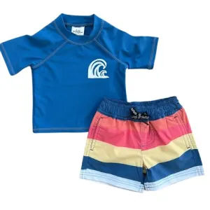 In the Barrel Rash Guard and East Cape Swim Trunks Set