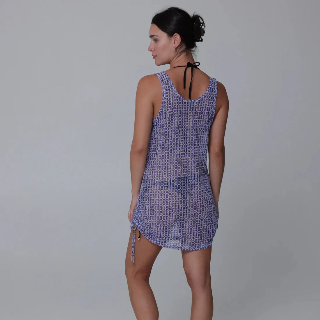 J Valdi Oasis Side Tie Dress Coverup - Navy White