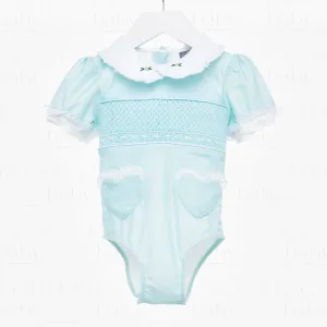 Jasmine Sea-2-Shore Smocked Girls Swimsuit with Poppers - SPF Protected (6M-6Yrs)