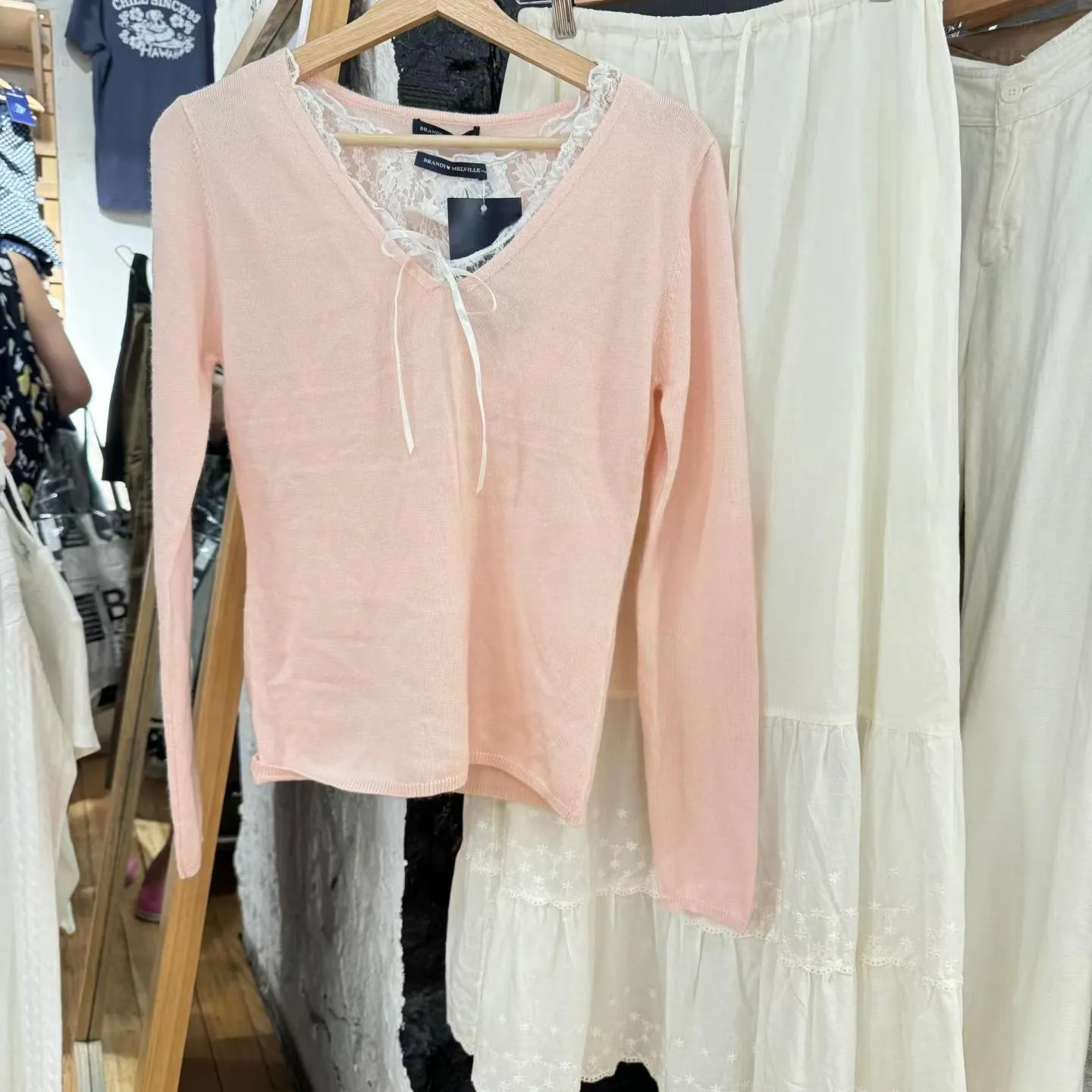 JazzHer Pink Sweet Simple Knitting Tops Woman New Autumn Spring Long Sleeve Thin Sweater V-neck Slim Chic Y2K Female Pullovers 2025