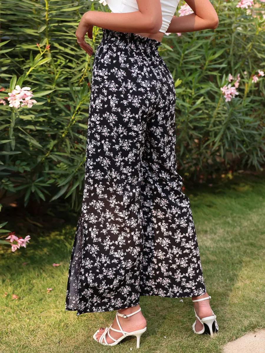 Jerry Culottes Pants - Black Print