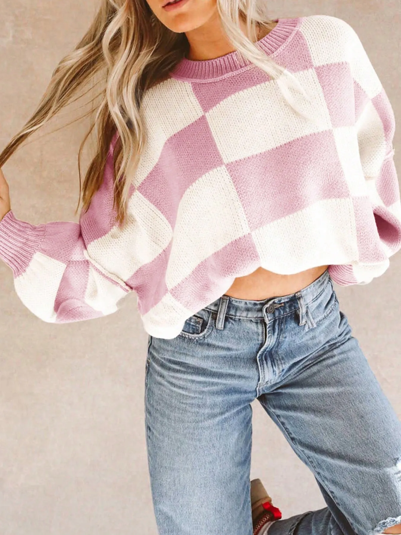 Jersey de manga de obispo a cuadros en Cherry Vibes CR