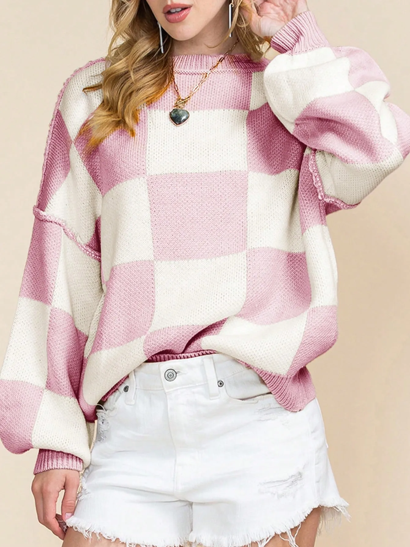 Jersey de manga de obispo a cuadros en Cherry Vibes CR