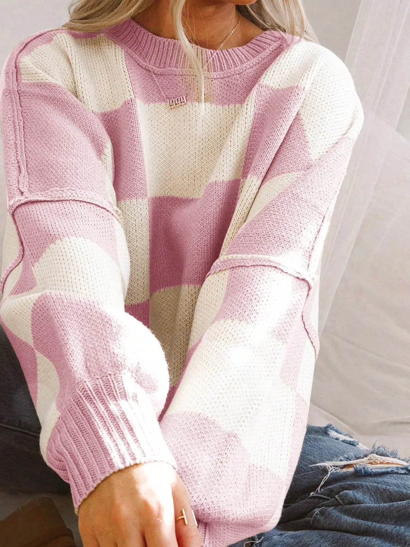 Jersey de manga de obispo a cuadros en Cherry Vibes CR