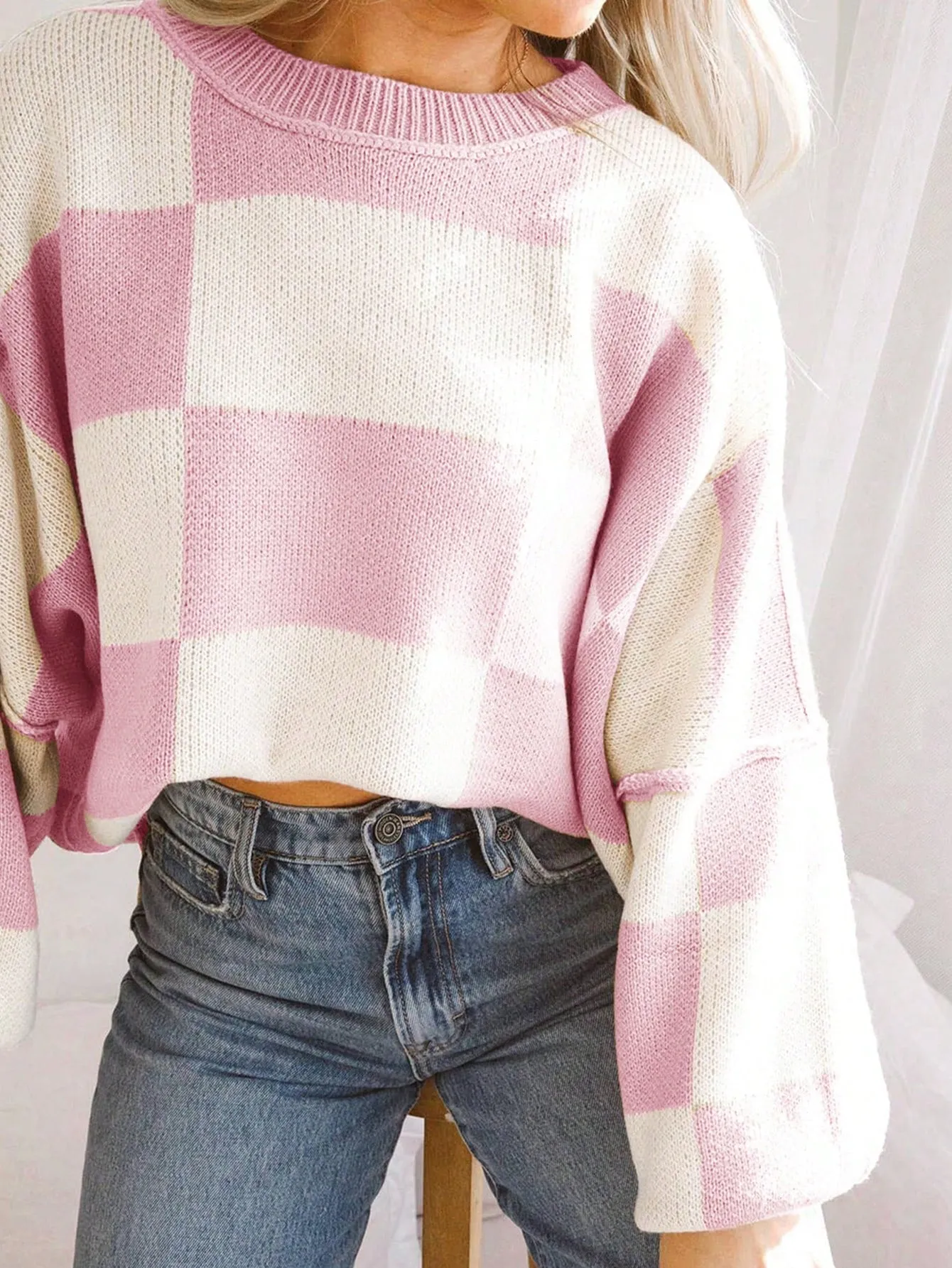 Jersey de manga de obispo a cuadros en Cherry Vibes CR