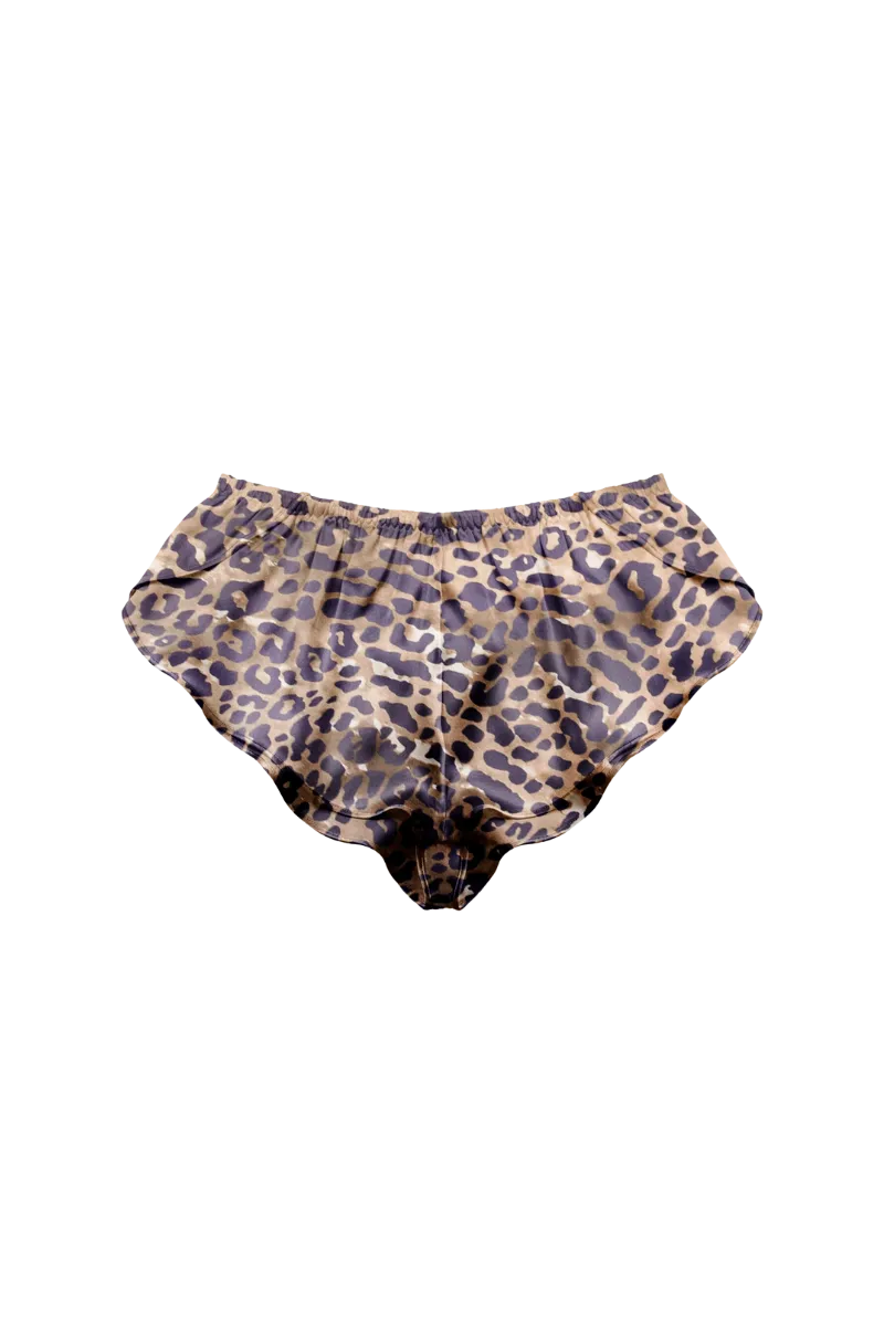 KHAY: ORGANIC LEOPARD PRINT SILK CULOTTES | SAMPLE