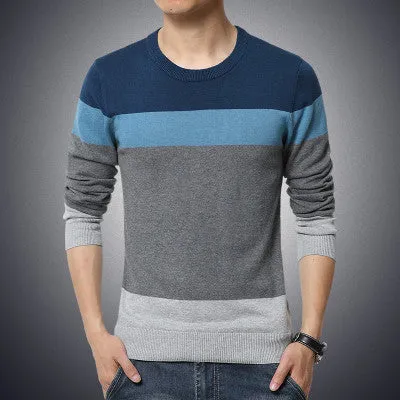 Korean fashion simple autumn male V-neck long-sleeve sweater solid color slim men's clothing