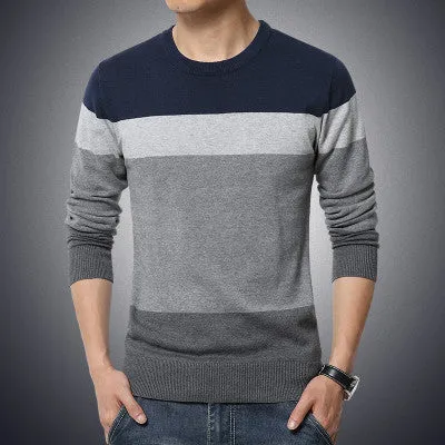 Korean fashion simple autumn male V-neck long-sleeve sweater solid color slim men's clothing