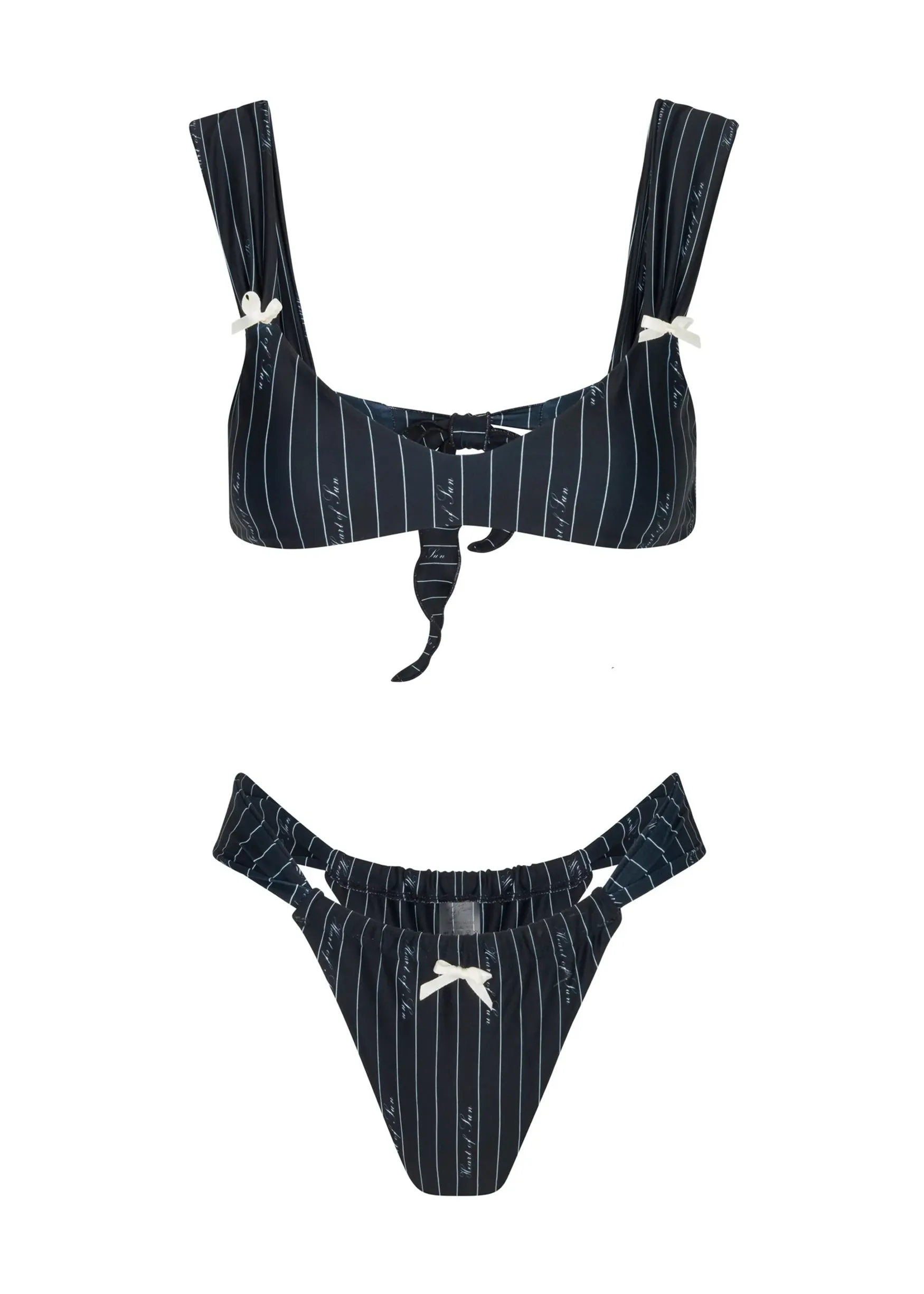 Le Soliel Skimpy Bikini Bottom | Pinstripe