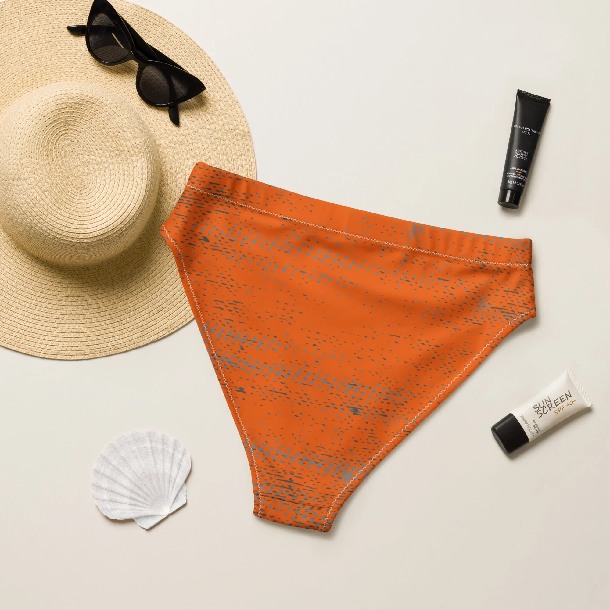 Life League Gear - ADAPT - High Viz Orange - Recycled High-Waisted Bikini Bottom