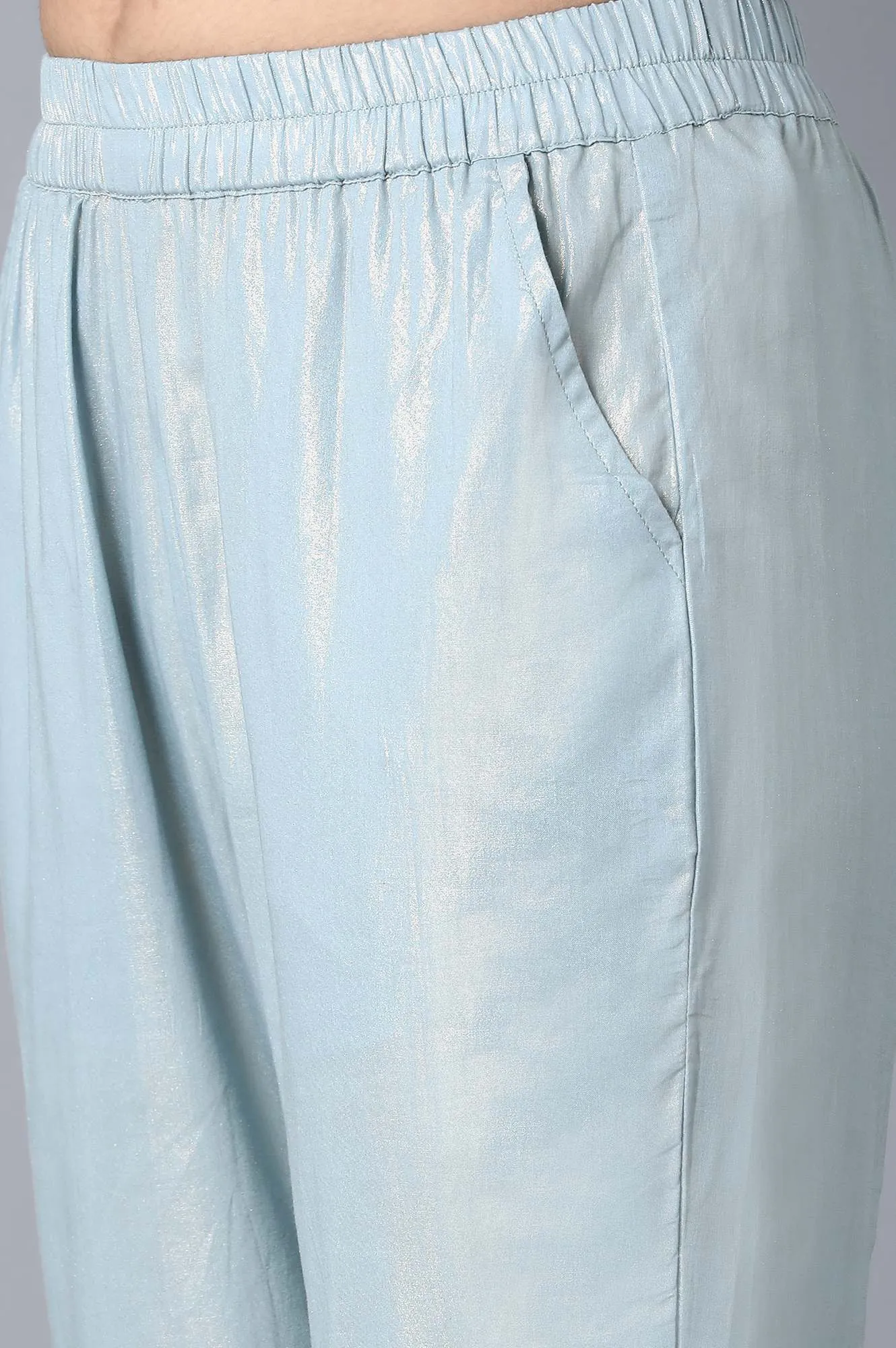 Light Blue Cotton Printed Sharara