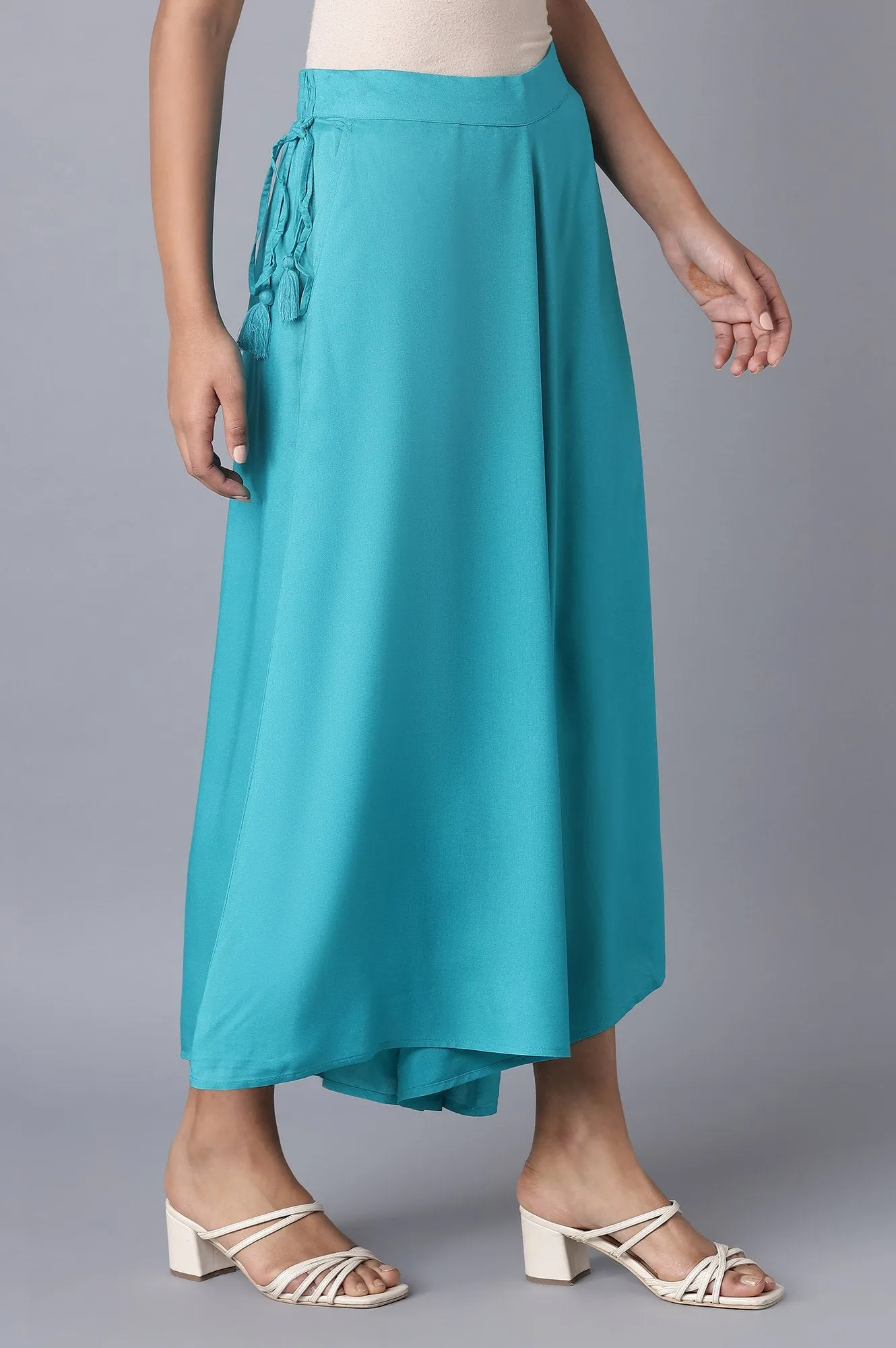 Light Blue Flared Culottes