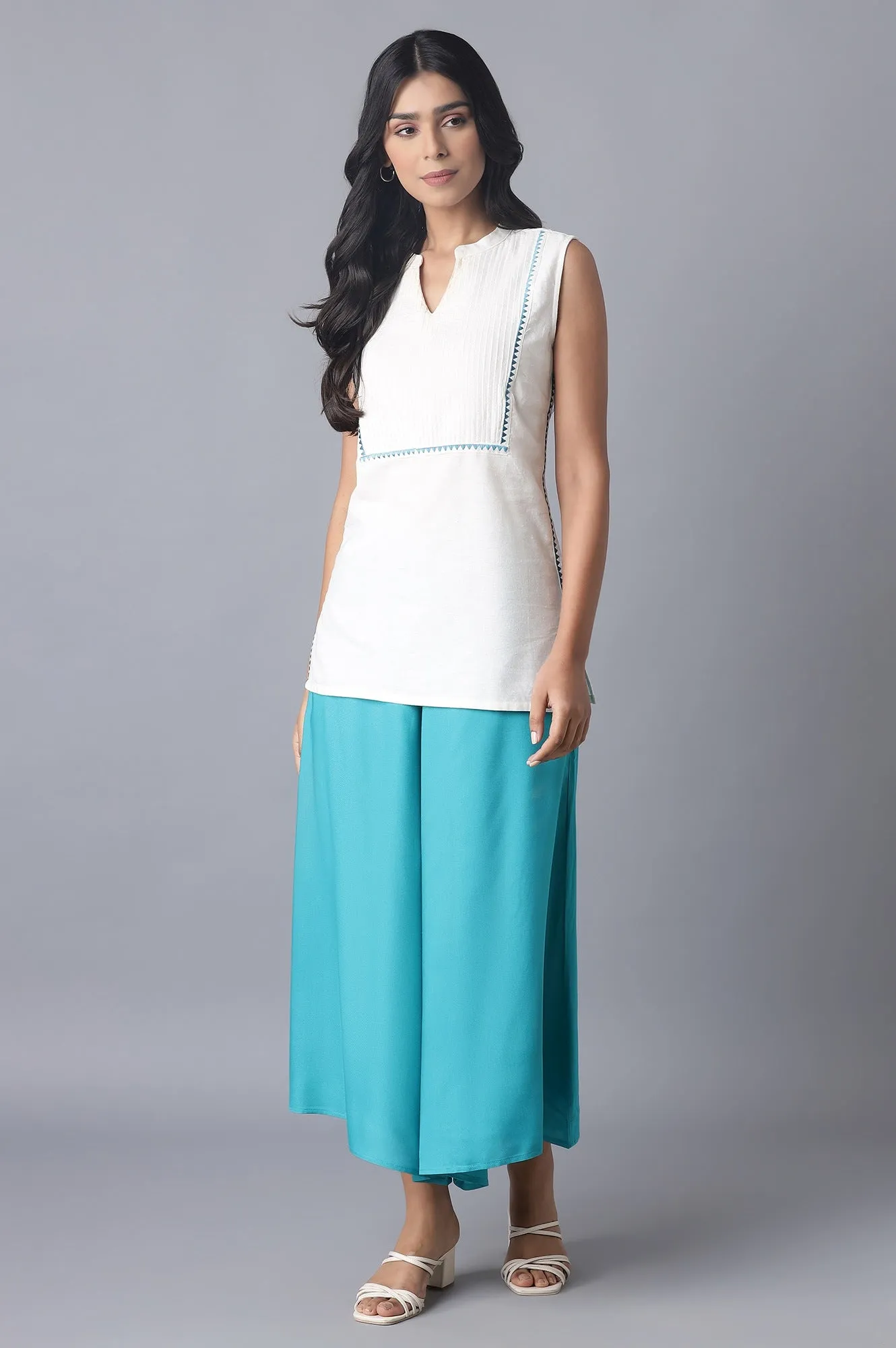 Light Blue Flared Culottes