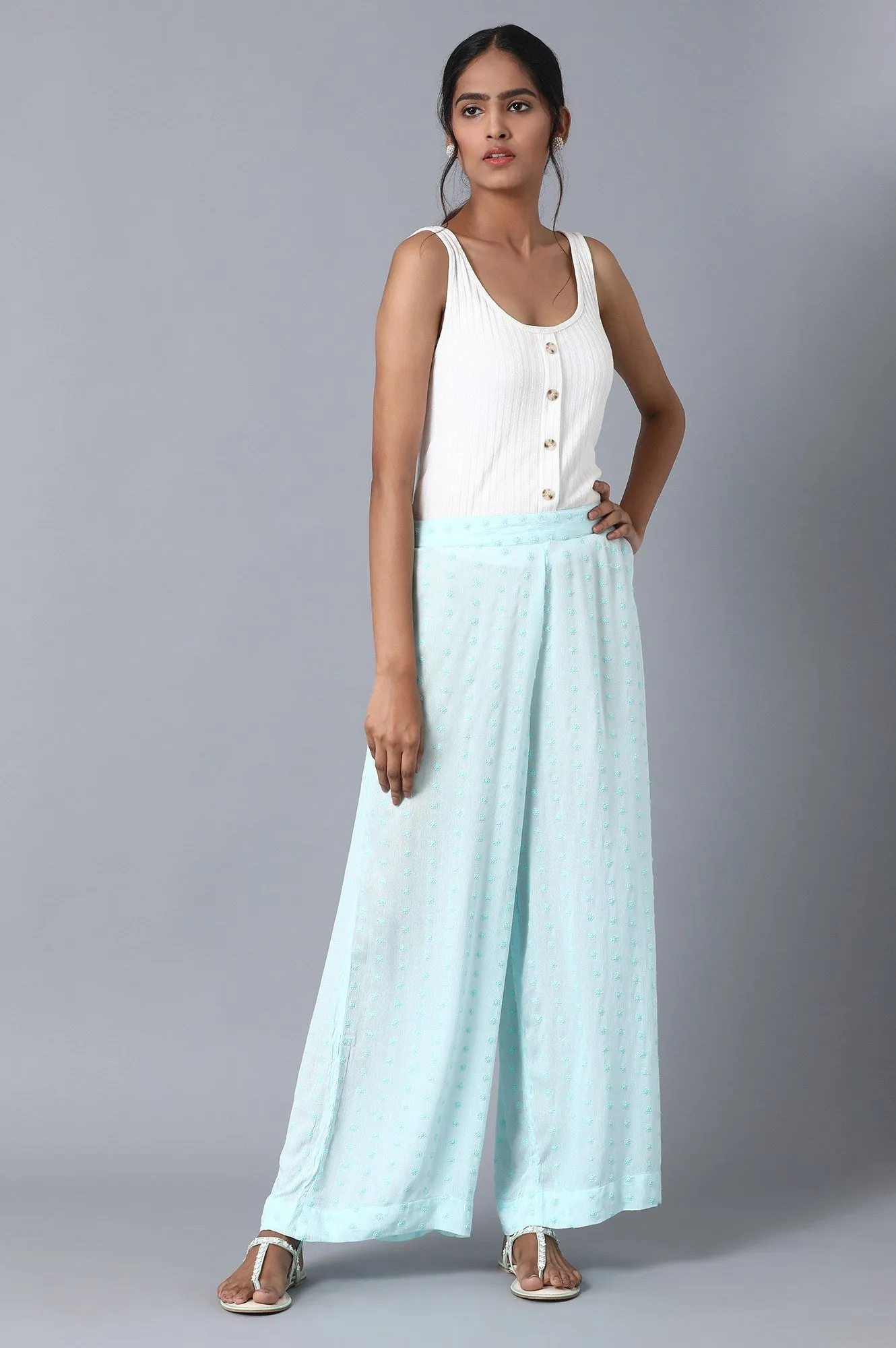 Light Blue Loose Fit Palazzo