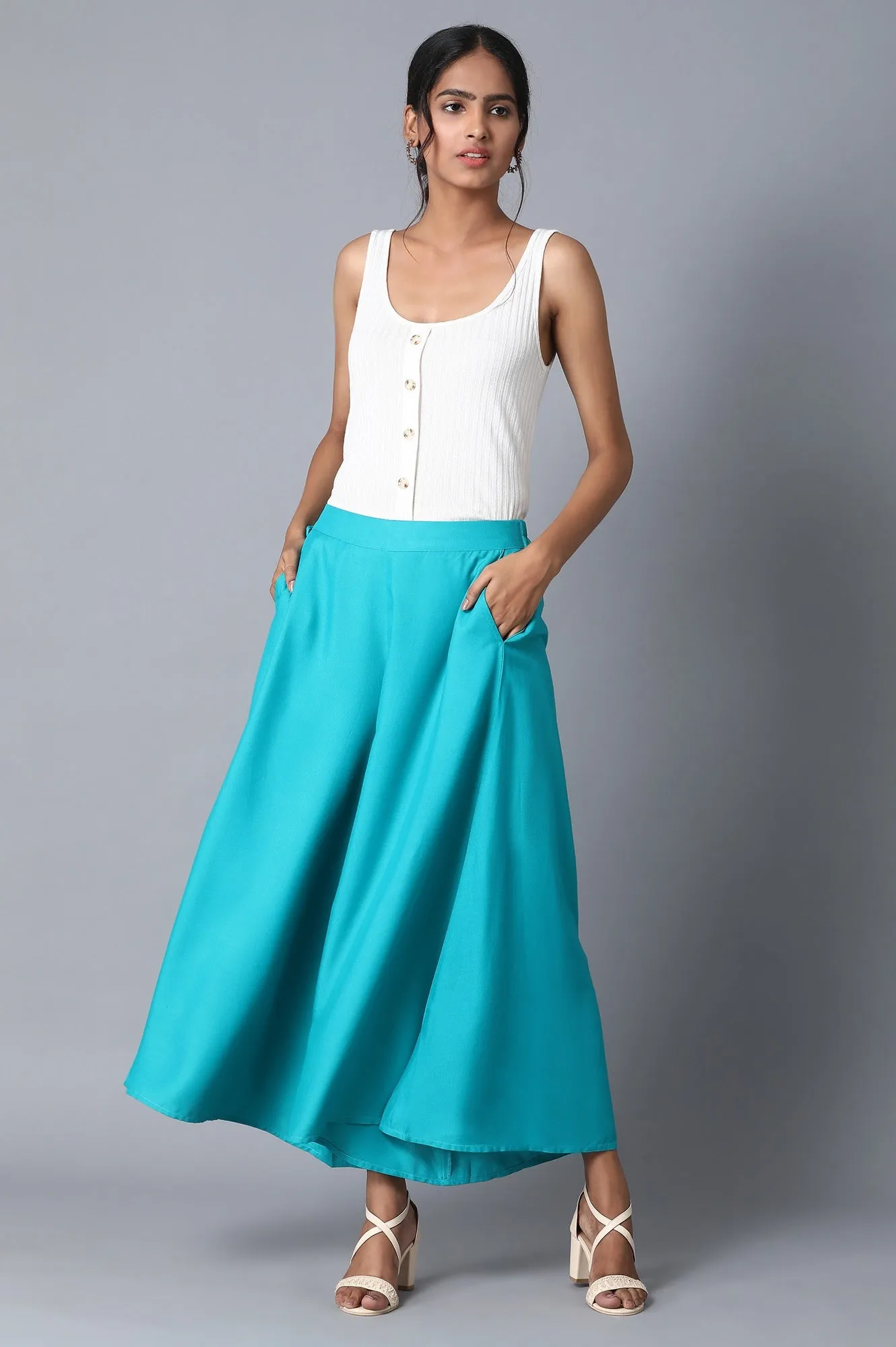 Light Blue Straight Culottes