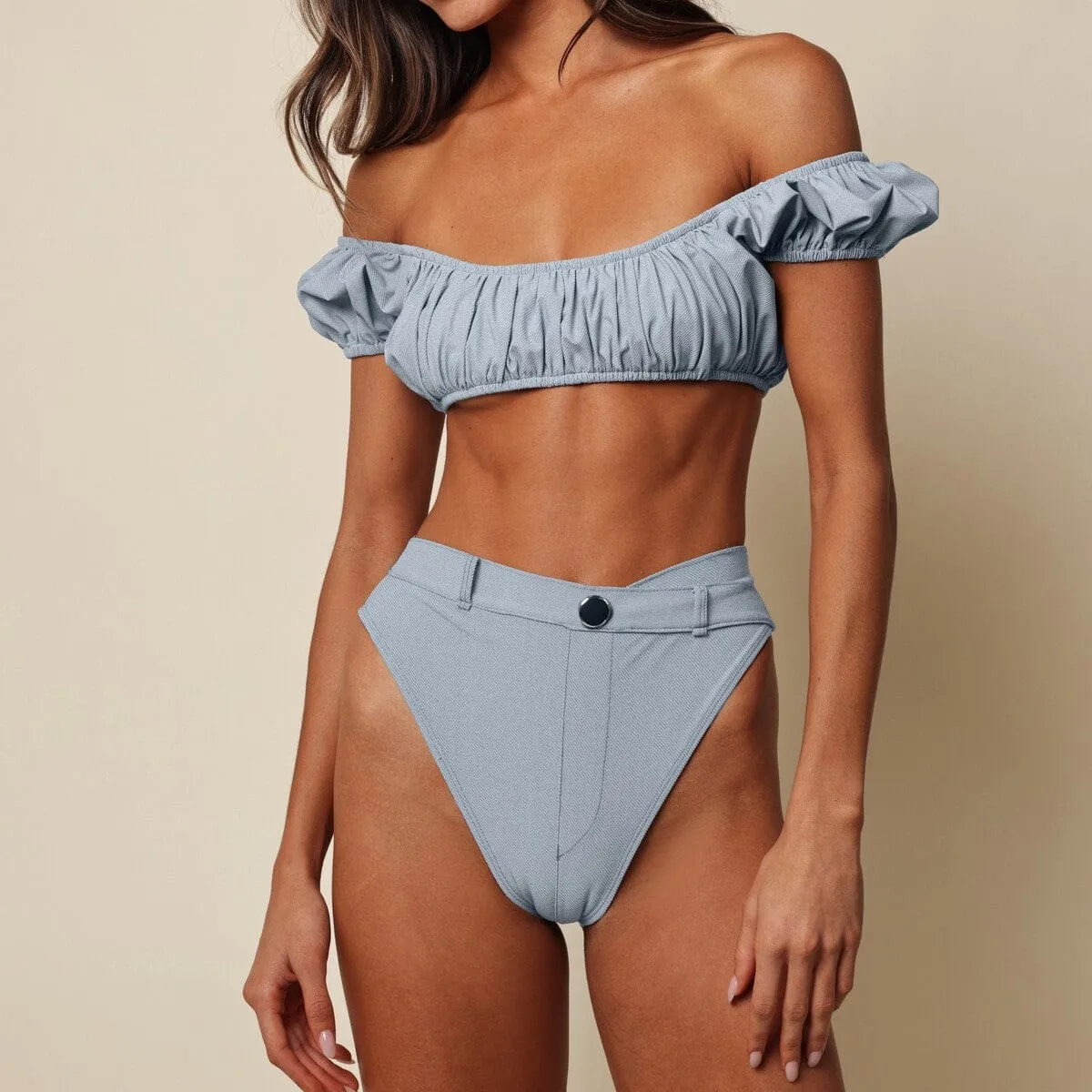 Light Denim Shortie Bikini Bottom