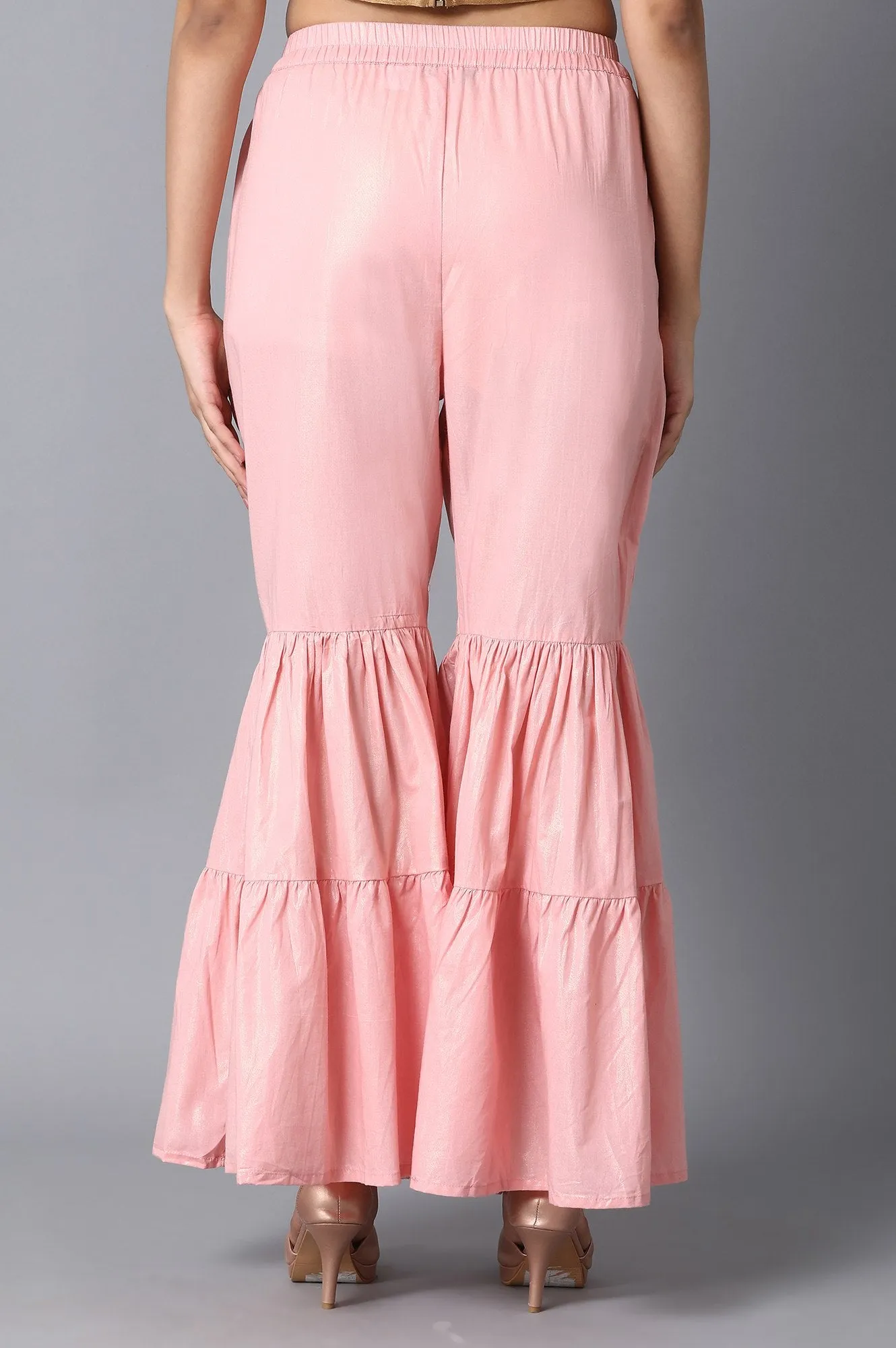 Light Pink Cotton Printed Sharara