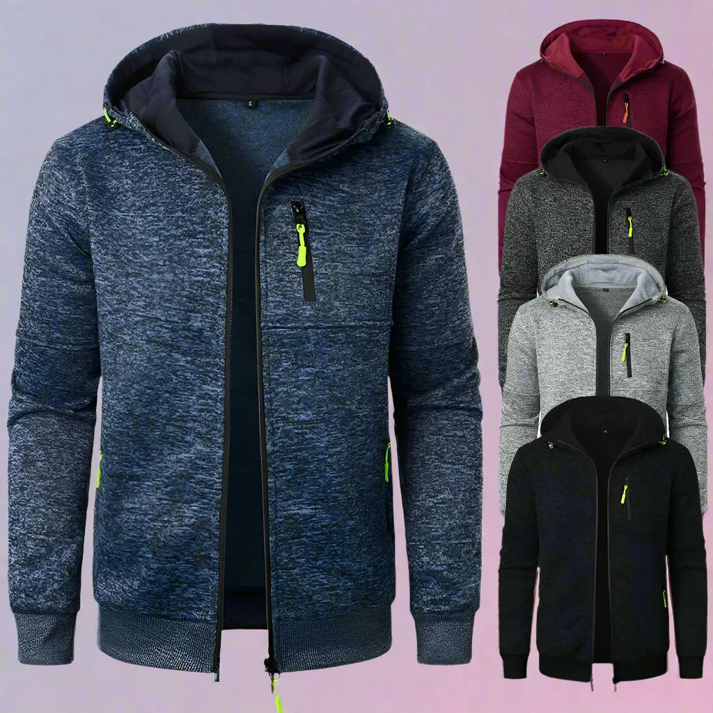 Lightweight and Breathable Zip up Hoodie with Zipper Pockets