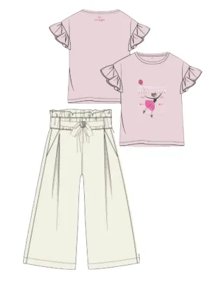 Lili Gaufrette Paris Ballerina Tee-Shirt and Cream Culottes In Stock Now