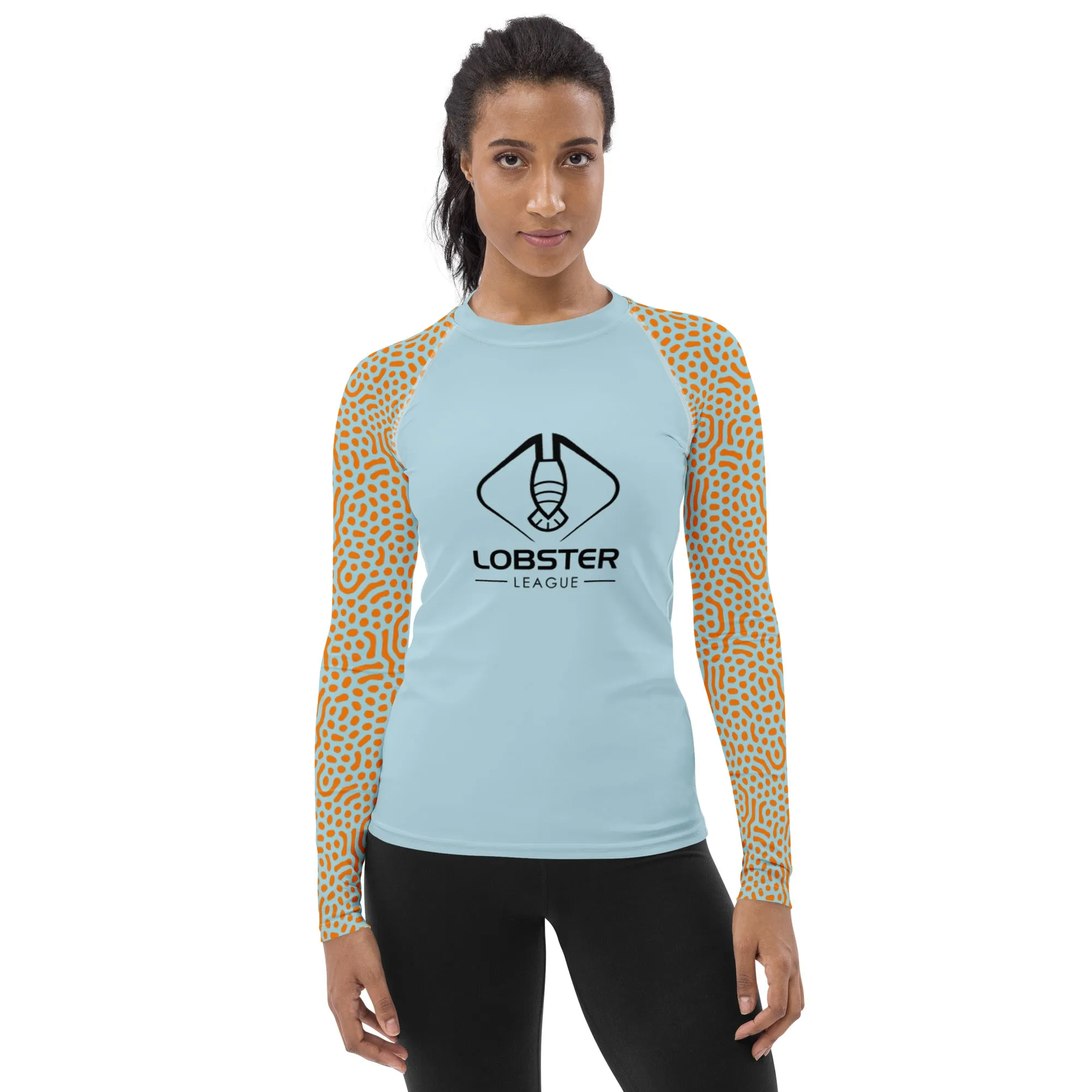 Lobster League "CORAL HUNTRESS" Women's Diver's Skin Light Blue/Orange/Coral