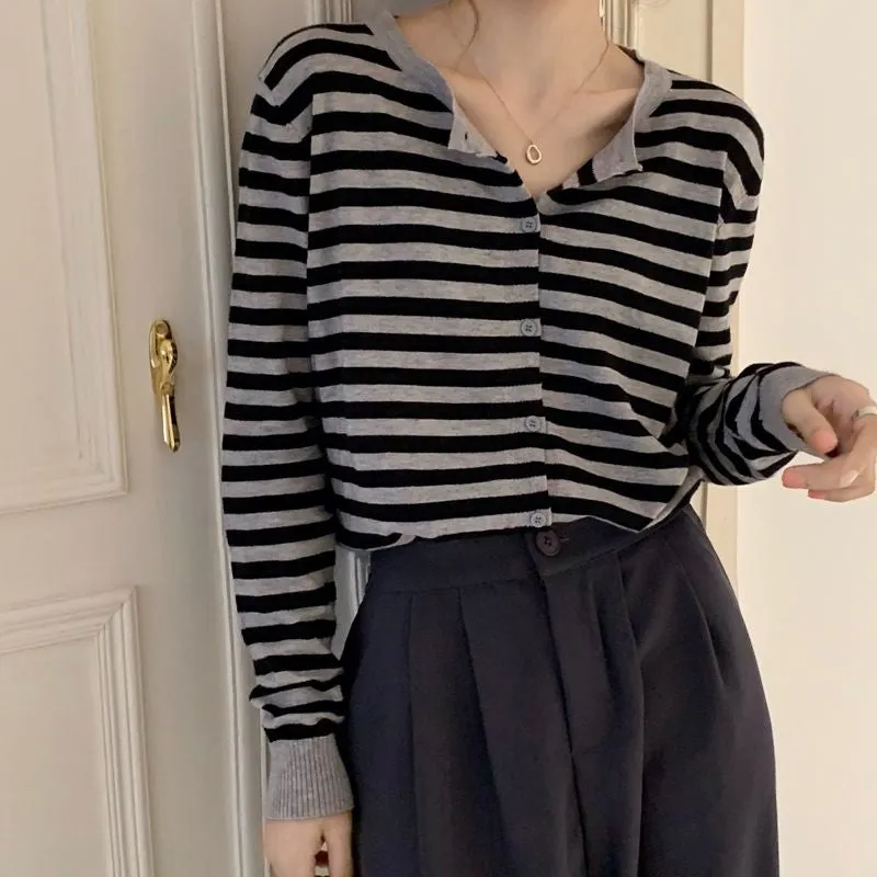 Long Sleeve Simple Classic Striped Sweater
