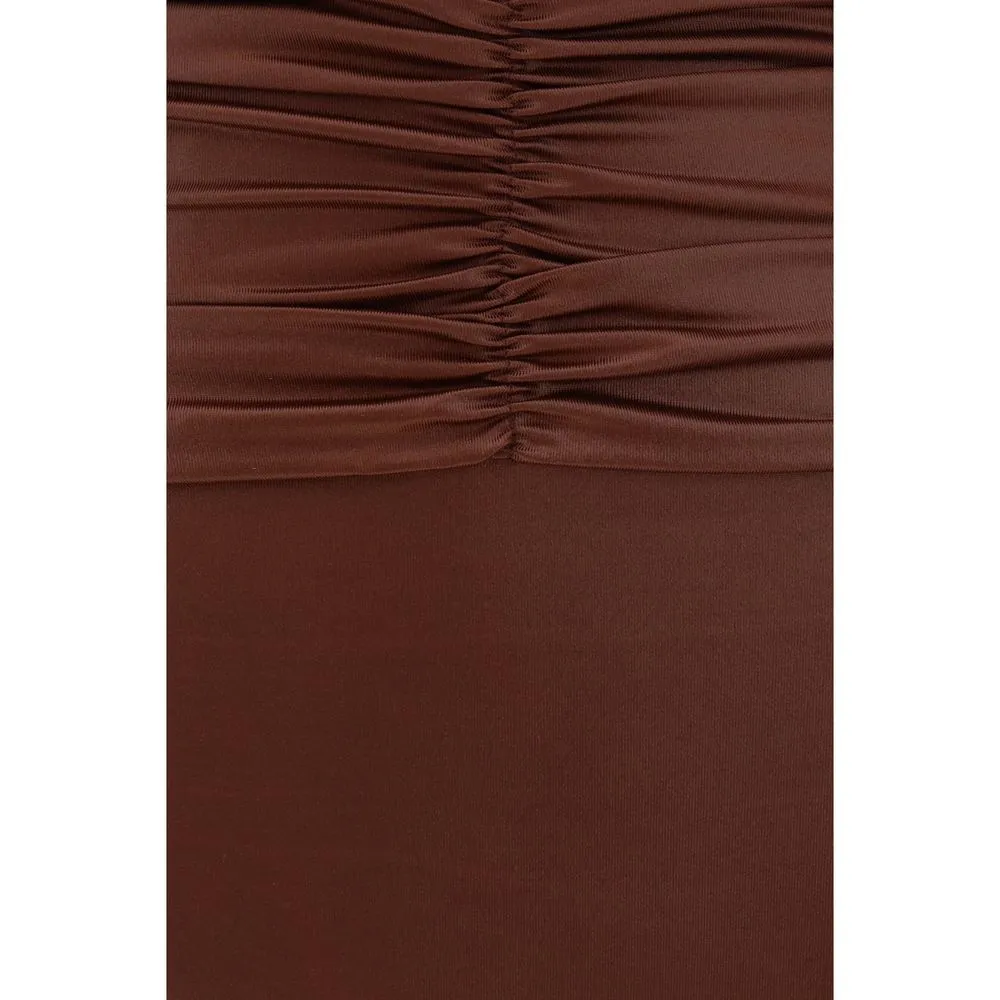 Magda Butrym Women Brown Swimsuit Briefs Fabric High-Waisted Swimwear Size IT 36