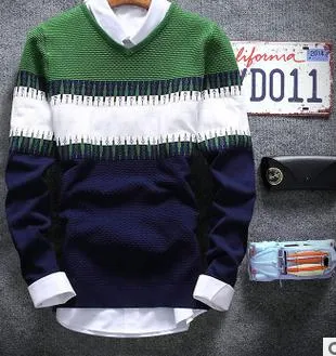 Men's Color Matching V-Neck