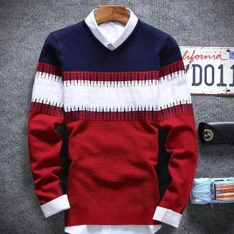 Men's Color Matching V-Neck