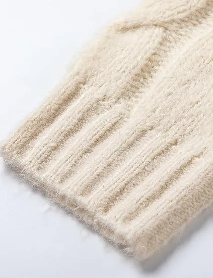 Men's Oversized Chunky Cable Knit Sweater Twisted Rope Crewneck Long Sleeve Vintage Pullovers Tops