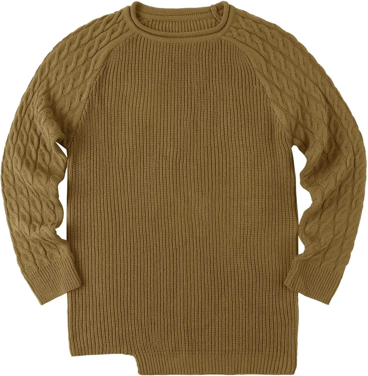Men's Pullover Sweater Winter Ribbed Knitted Color Block Comfort Stylish Twisted Long Sleeve Sweaters