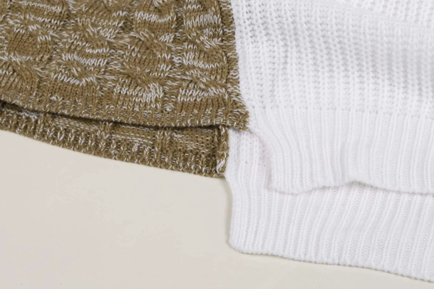 Men's Pullover Sweater Winter Ribbed Knitted Color Block Comfort Stylish Twisted Long Sleeve Sweaters