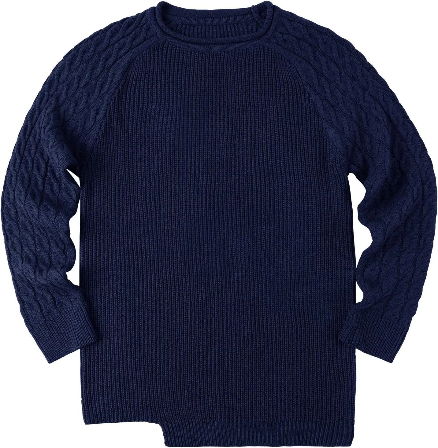 Men's Pullover Sweater Winter Ribbed Knitted Color Block Comfort Stylish Twisted Long Sleeve Sweaters