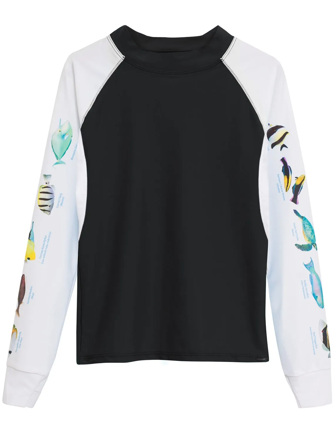 Men's Snorkel Hawaii Fish ID Rash Guard - Black
