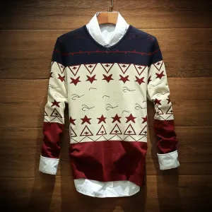 Men's Star Design Sweater
