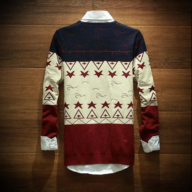 Men's Star Design Sweater