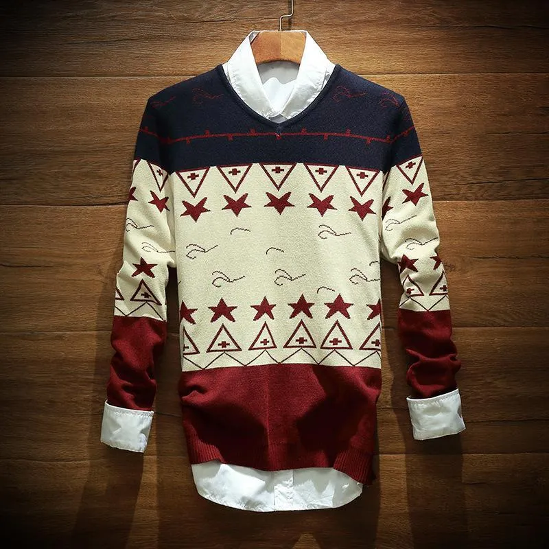 Men's Star Design Sweater