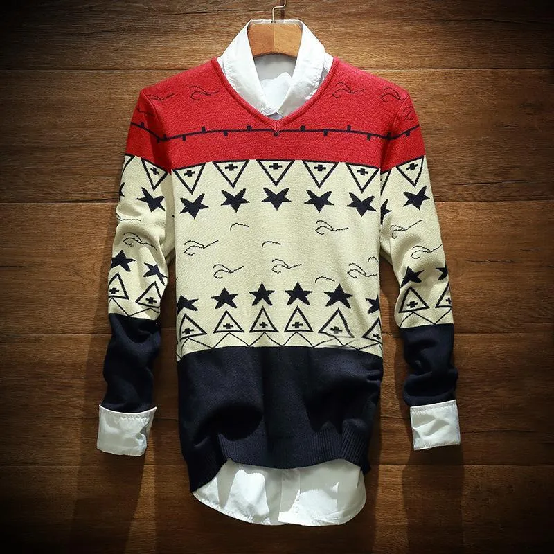 Men's Star Design Sweater