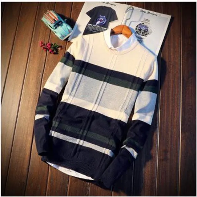 Men's Stripe Pullover Sweater