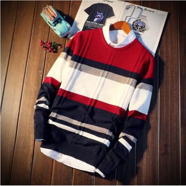 Men's Stripe Pullover Sweater