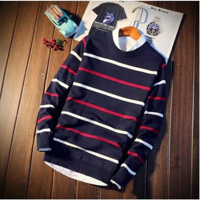 Men's Stripe Pullover Sweater