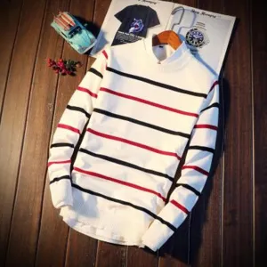 Men's Stripe Pullover Sweater