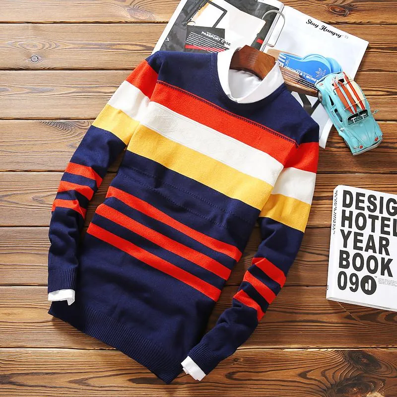 Men's Striped Wool Pullover