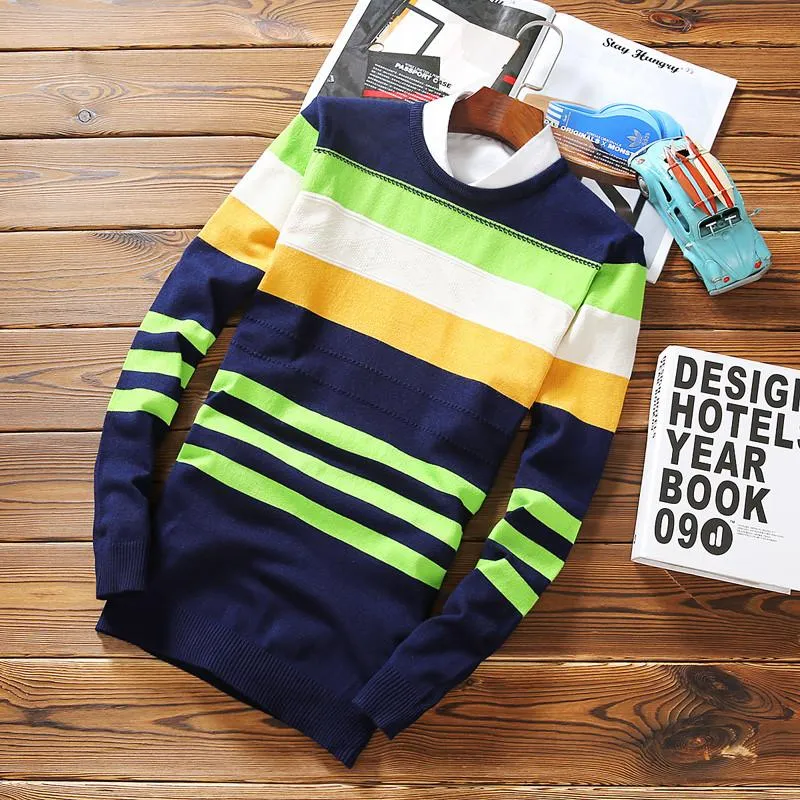 Men's Striped Wool Pullover