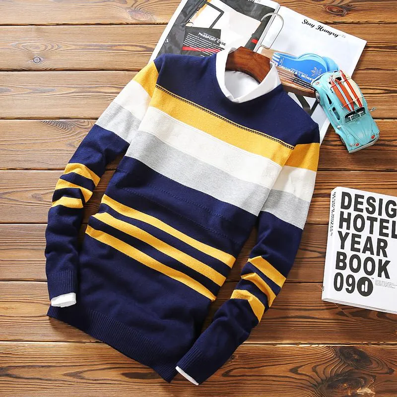Men's Striped Wool Pullover